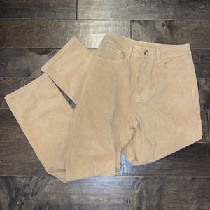Tan corduroy pants high-rise